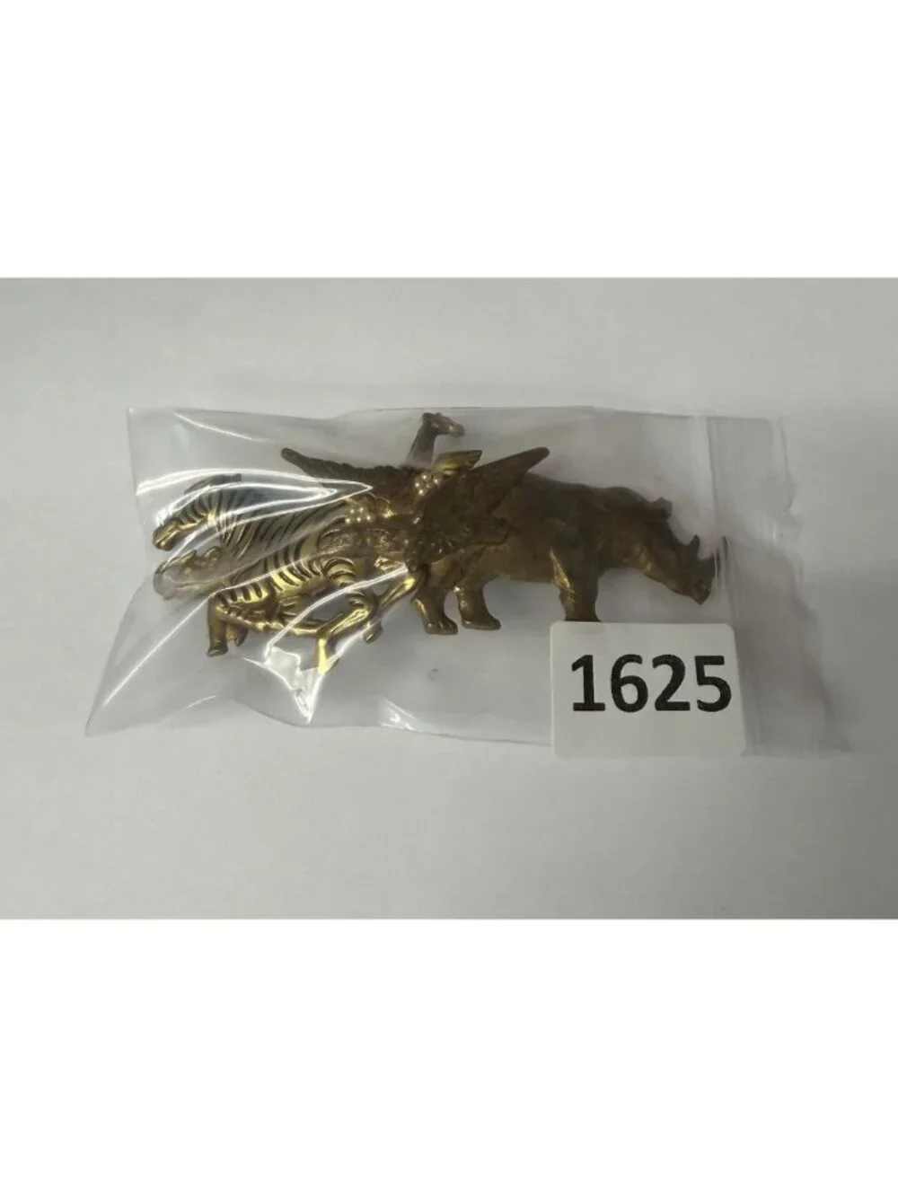 Stampede Safari Hair Clip 5” Barrette Brass Made in France Rhino Zebra Elephant